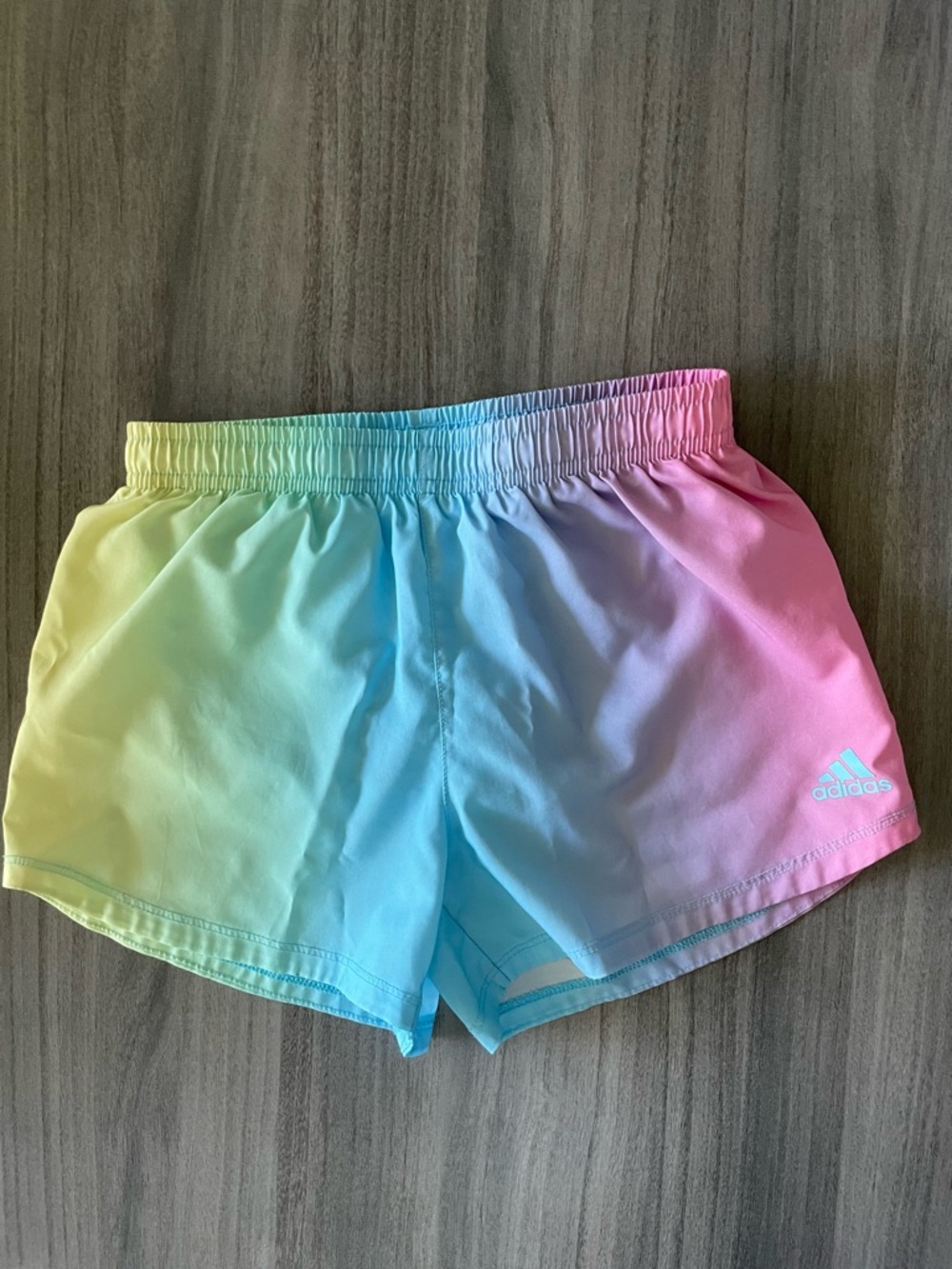 Girls Adidas Pastel Rainbow Athletic Shorts Size 7/8